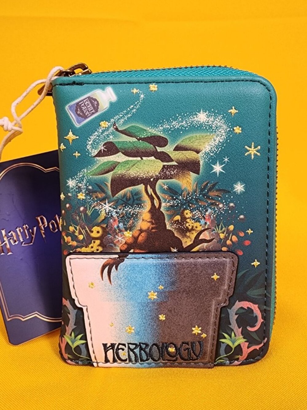 Loungefly Harry Potter Herbology Mandrake Plant Green Zip Wallet NEW